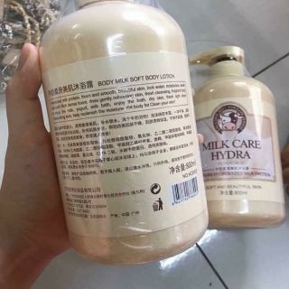 Sữa tắm con bò Milk Care Hydra cấp ẩm cho da mùi thơm giữ hương thơm lâu loại 800ml