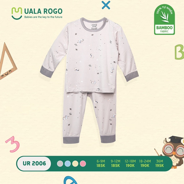 Bộ dài tay cài vai UALAROGO BAMBOO (6m-3y)