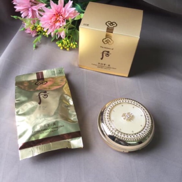 Whoo Luxury Golden Cushion SPF50+++ Phấn nước trang điểm Đông Y tặng tẩy trang