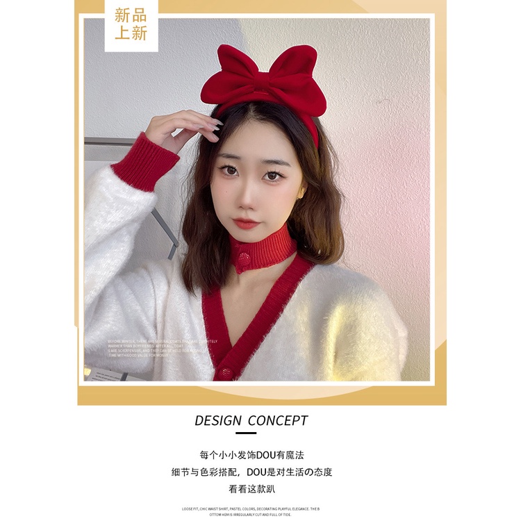 Băng Đô Cài Tóc Nhung Đính Nơ Phong Cách Hàn Quốc Ngọt Ngào Cho Nữ