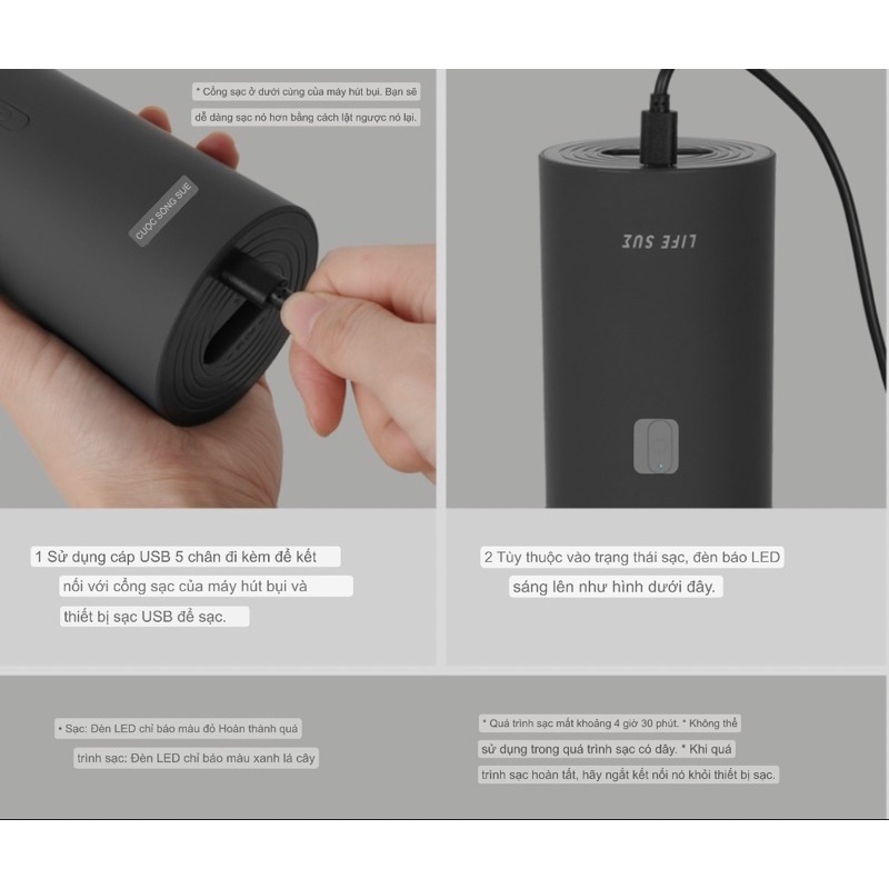 MÁY HÚT BỤI CẦM TAY KHÔNG DÂY LIFESUM HÀN QUỐC