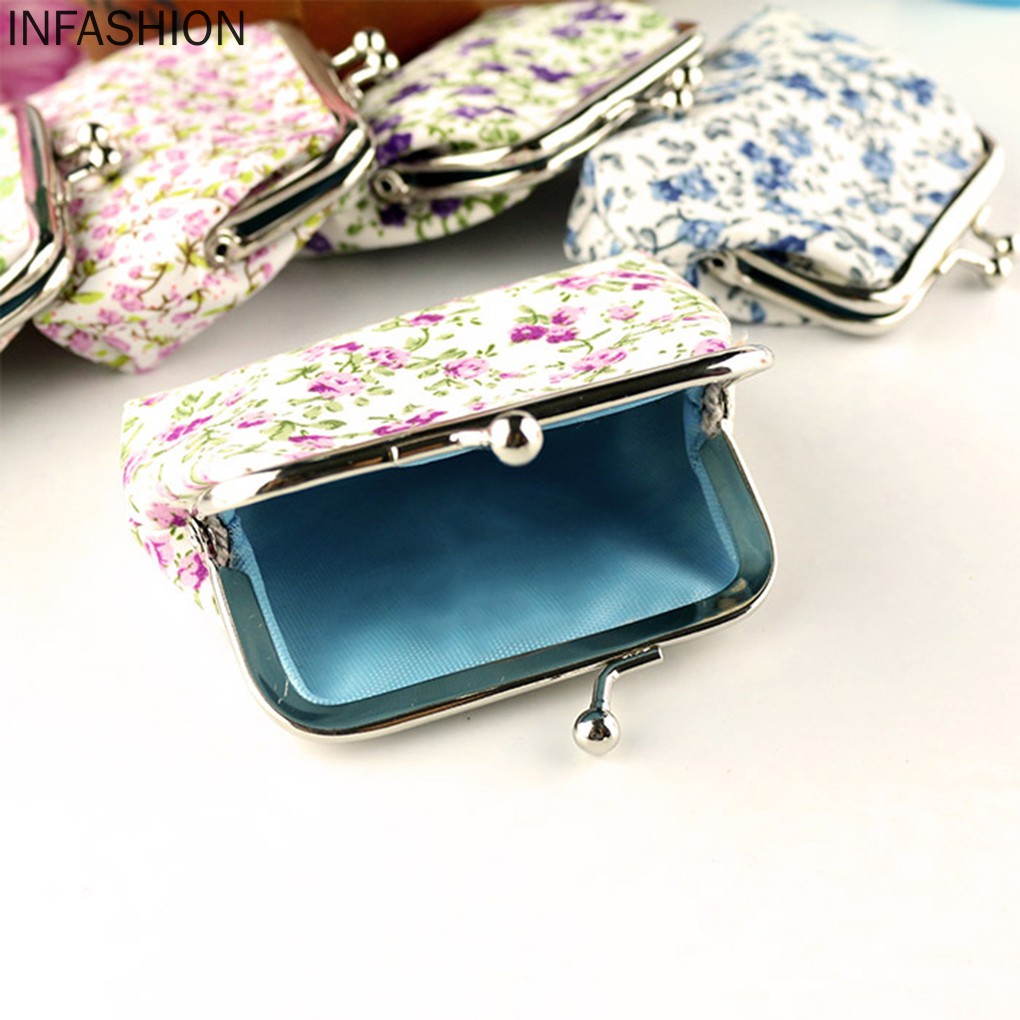 Ví Đựng Tiền Mini In Họa Tiết Hoa Xinh Xắn Cho Bé Gái
