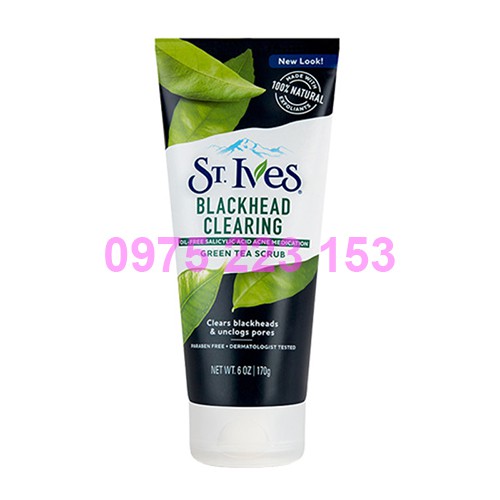 Sữa Rửa Mặt Tẩy Tế Bào Chết St Ives Blackhead Clearing 170g