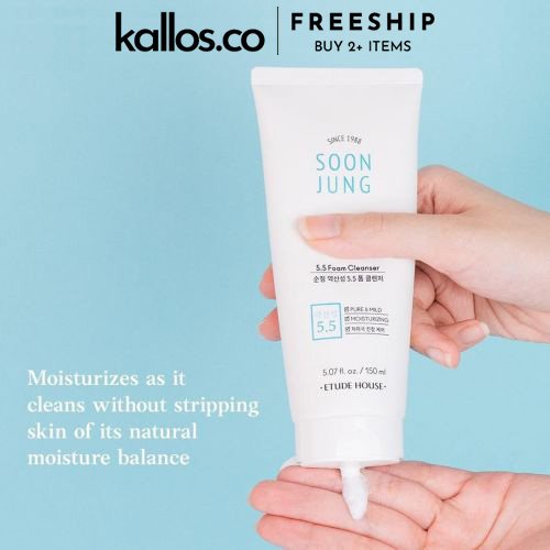 Sữa Rửa Mặt Etude House Soon Jung 5.5 Foam Cleanser, pH 6.5 Whip Cleanser - Kallos Vietnam