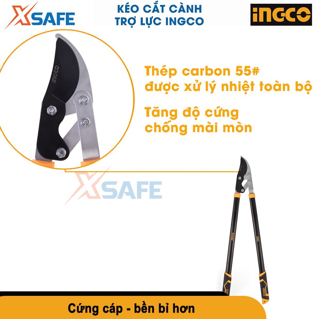 Kéo cắt cành cộng lực INGCO HLT7401 760mm, thép carbon xử lý nhiệt, sơn chống gỉ, kìm cắt cành [XSAFE][CHÍNH HÃNG]