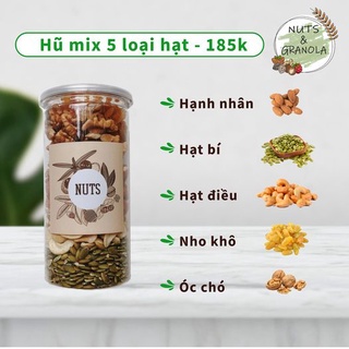 (CAM KẾT HÀNG MỚI) HẠT MIX 500G (Hạnh nhân, óc chó, nho khô, hạt điều, hạt bí..)
