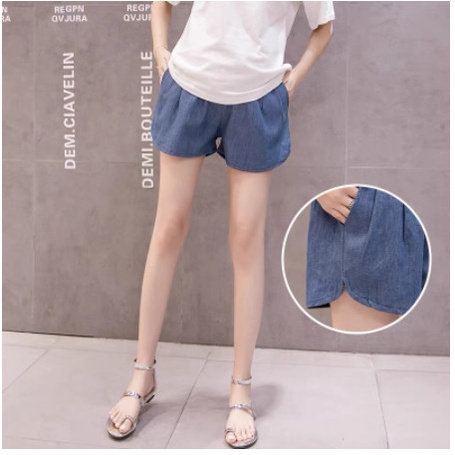 Quần bầu sooc jean giấy có túi hàng đẹp mát mịn