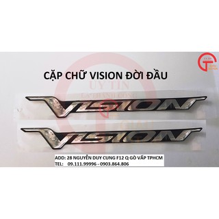 CẶP CHỮ NỔI VISION  DÁN XE HONDA VISION ĐỜI ĐẦU