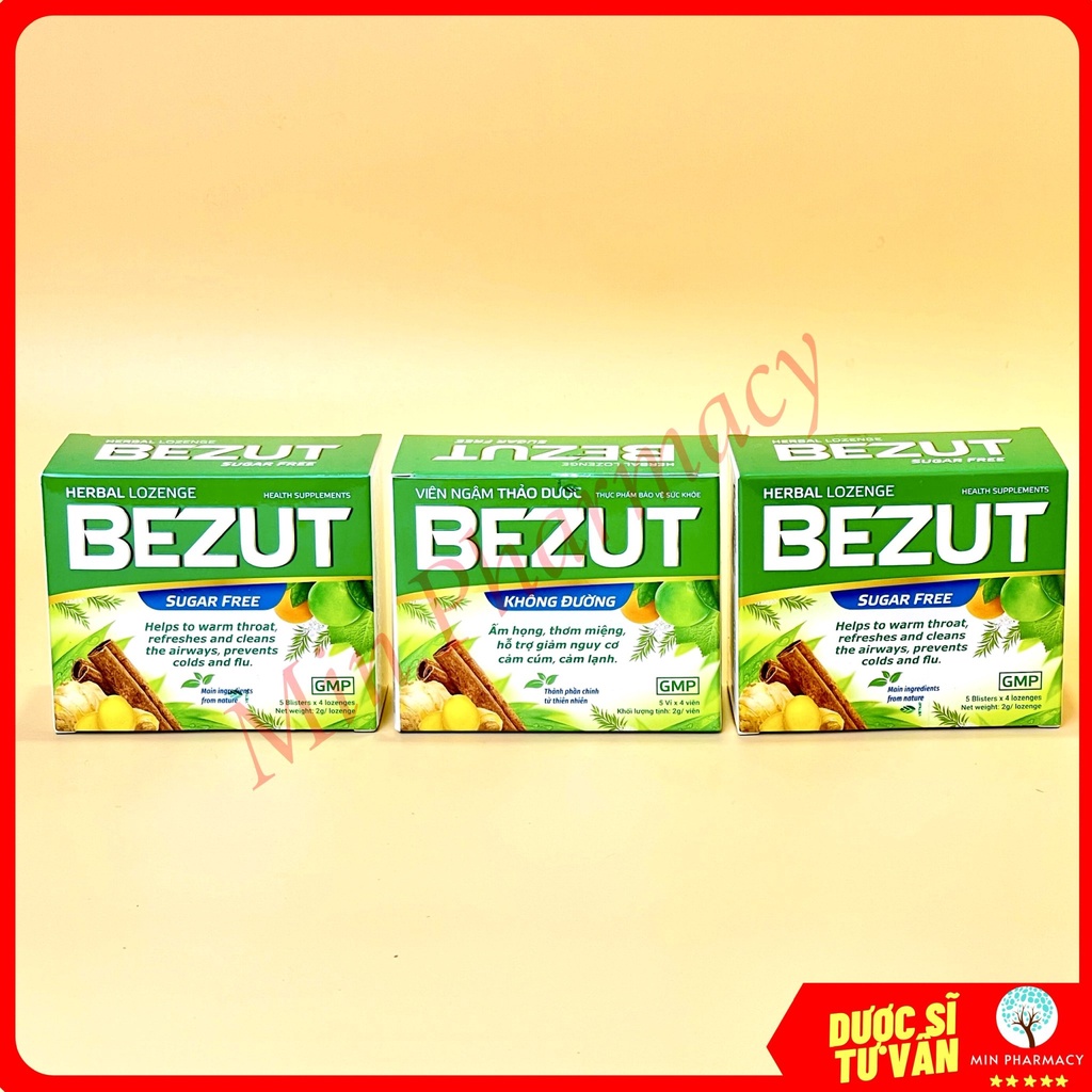 Kẹo Ngậm Ho BEZUT (Hobezut) Không Đường 20 Viên - Minpharmacy