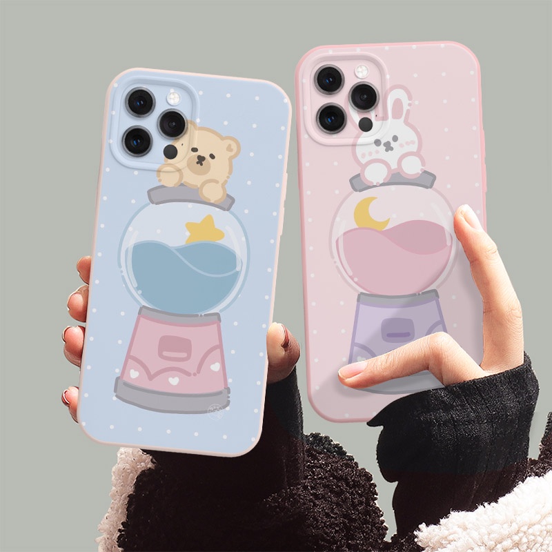 Ốp Điện Thoại Hình Gấu Bông Tuyết Cho iPhone 6S 7 8 Plus X XR XS Max SE 2020 11 12 13 Pro Max