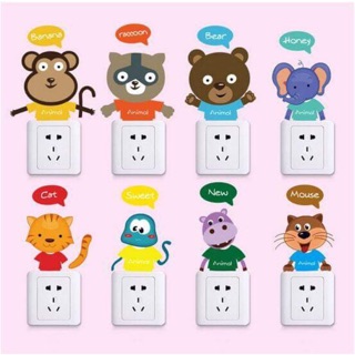 Decal dán tường cắm ổ điện ngộ nghĩnh