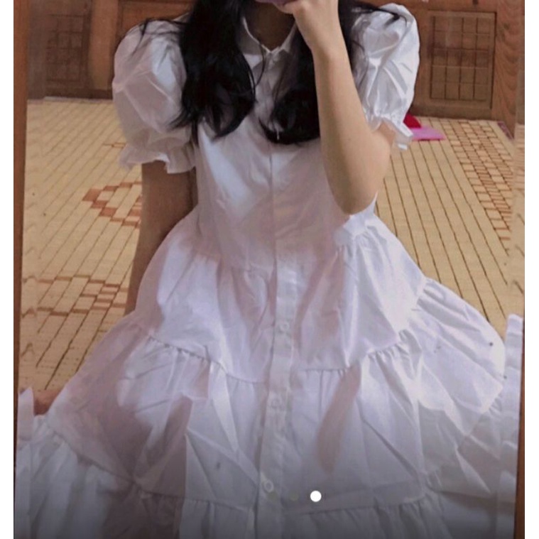 SET đầm tay bồng kèm yếm ullzang