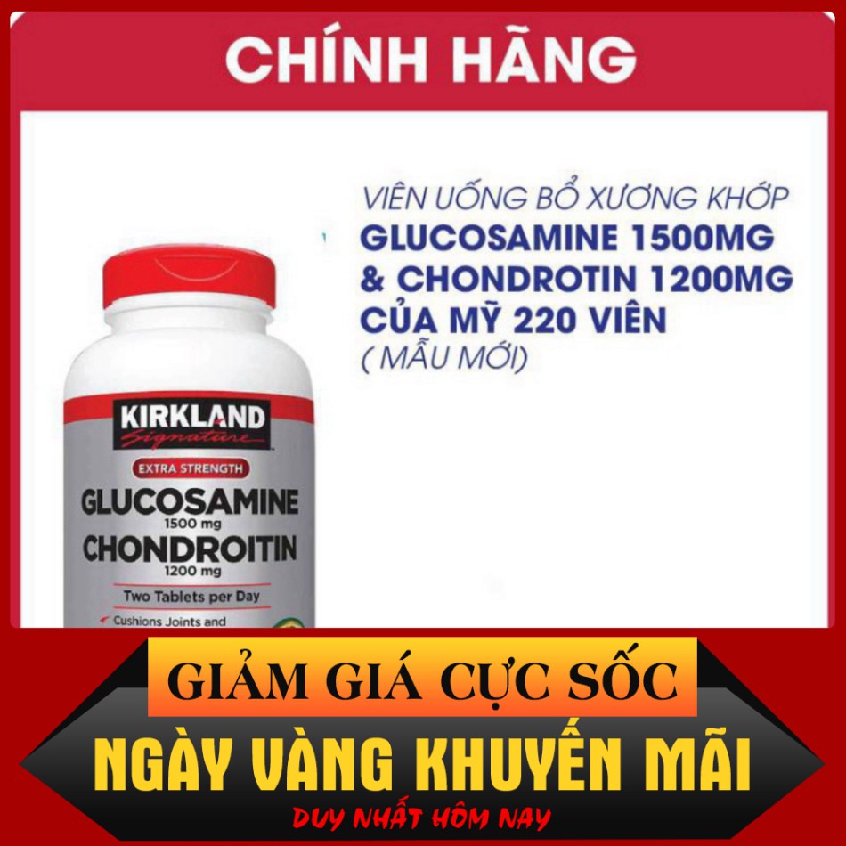 XẢ XẢ XẢ Viên Uống Bổ Sụn Khớp Của Mỹ Kirkland Glucosamine 1500mg Chondroitin 1200mg 220 Viên XẢ XẢ XẢ