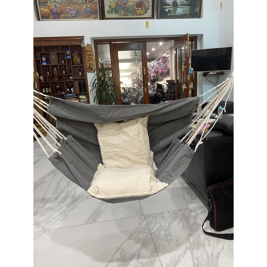 Ghế xích đu treo trong nhà ngoài trời sân vườn, ghế võng xích đu trang trí decor, an toàn cho bé