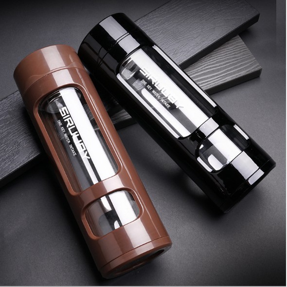 Bình nước thủy tinh 2 lớp chống vỡ 420ml có ngăn lọc trà inox | BigBuy360 - bigbuy360.vn