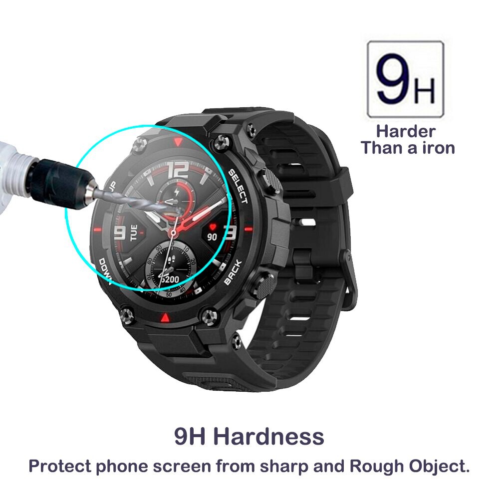 2 cái cho Huami Amazfit T-Rex Bảo vệ màn hình bằng kính cường lực cho CES mới 2020 Amazfit T rex Phụ kiện bảo vệ đồng hồ thông minh