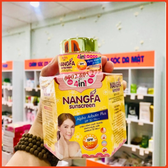 [Hàng chính hãng] Kem Chống Năng Dưỡng Da Nangfa Sunscreen Ariya 4in1 SPF 50++ Plus Hộp Lớn Thái Lan 20gr