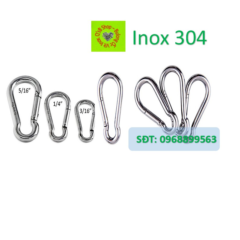 Khoá xích inox, inox 304 , móc xích snap hook