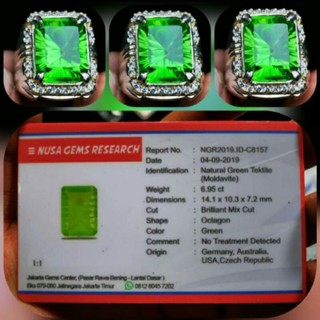 Nhẫn Đính Đá Tự Nhiên Hình Bát Giác Độc Đáo