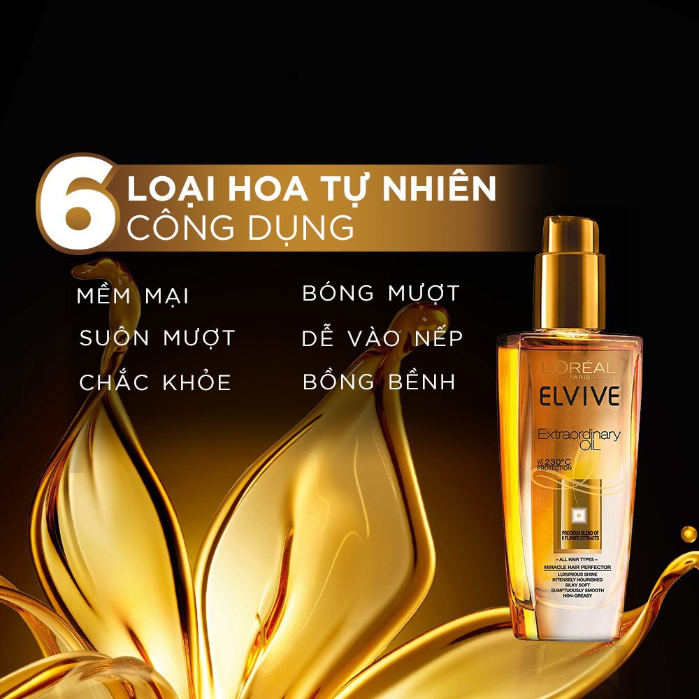 Dầu dưỡng chiết xuất tinh dầu hoa tự nhiên L'Oreal Paris Elseve Extraordinary Oil 100ml