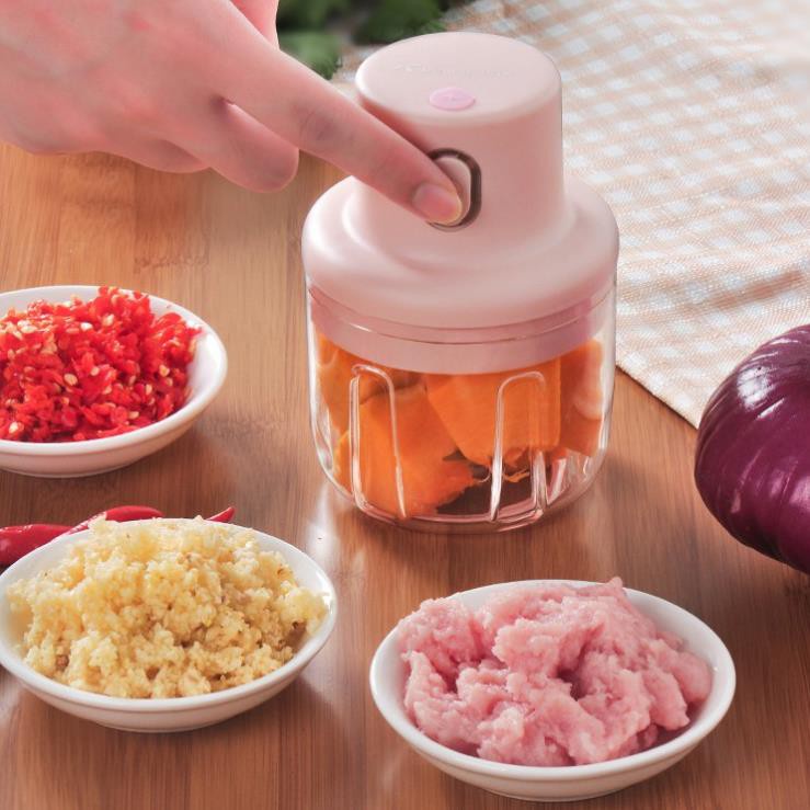 Máy xay tỏi ớt mini sạc điện 250ml tiện lợi