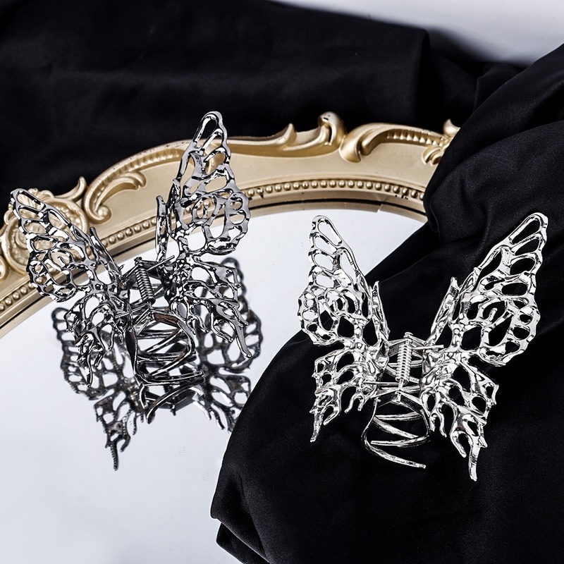 Kẹp Tóc Kim Loại Hình Bướm Kiểu Hình Học Thời Trang Hàn Quốc Dành Cho Nữ Giá Đỡ