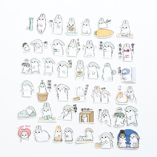 Bộ 40 miếng sticker dán trang trí hình Thỏ 3 mùa