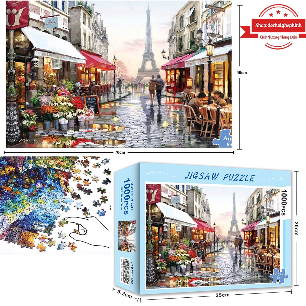 Bộ Tranh Ghép Xếp Hình 1000 Pcs Jigsaw Puzzle (Tranh ghép 70*50cm) Bản Thú Vị Cao Cấp