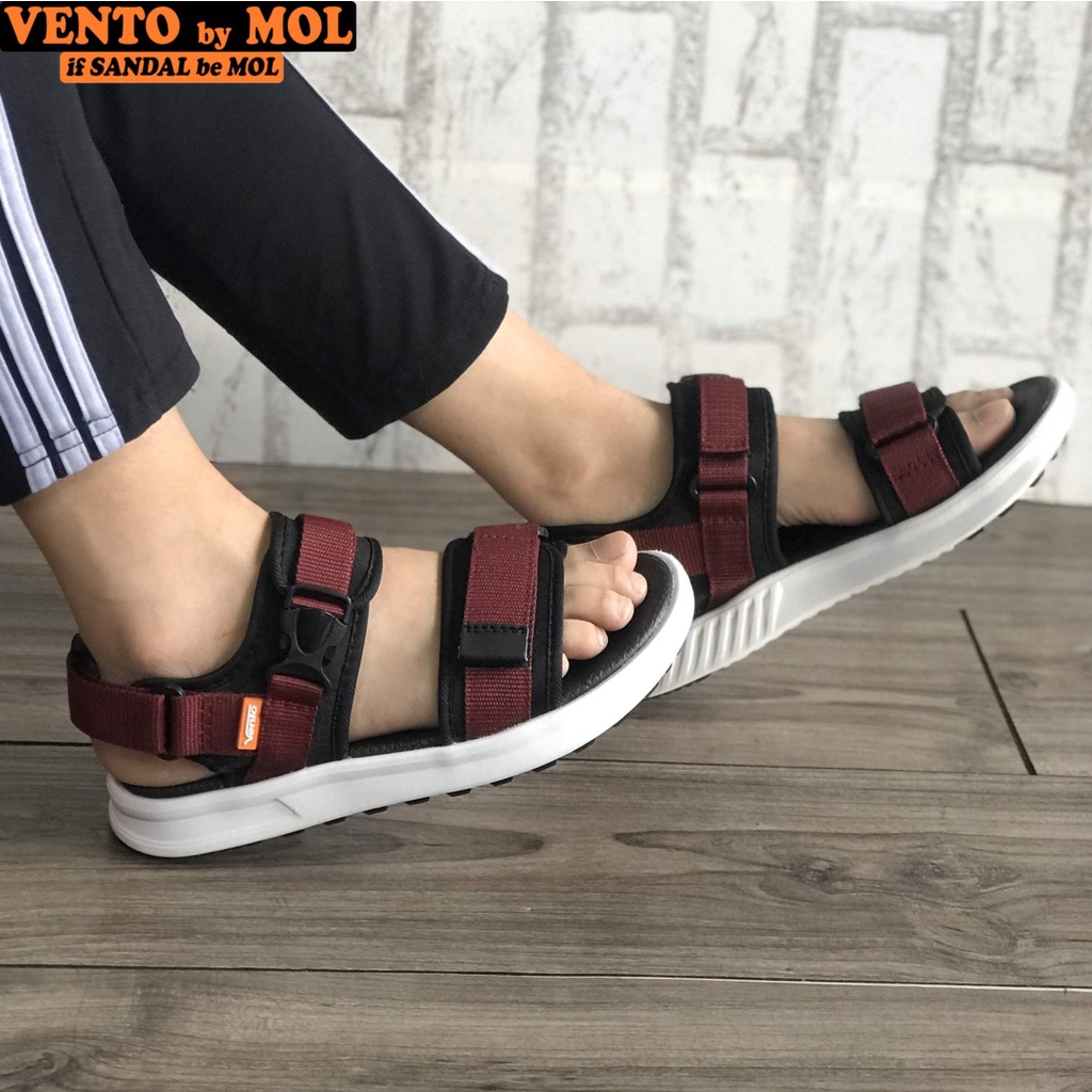 Giày Sandal Vento Unisex Nam Nữ 2 Quai Ngang Nhẹ Êm Bền Đi Học Đi Làm Đi Du Lịch Màu Đen Mã NB01