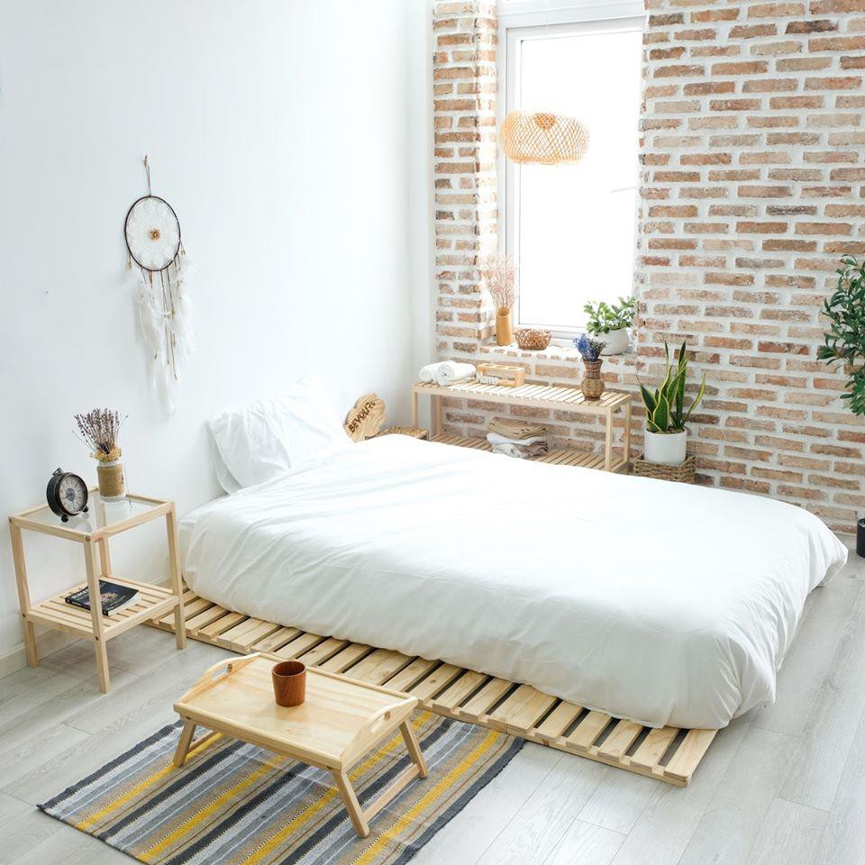 Giường PALLET gấp gọn size 130cm x 200cm gỗ thông nhập khẩu