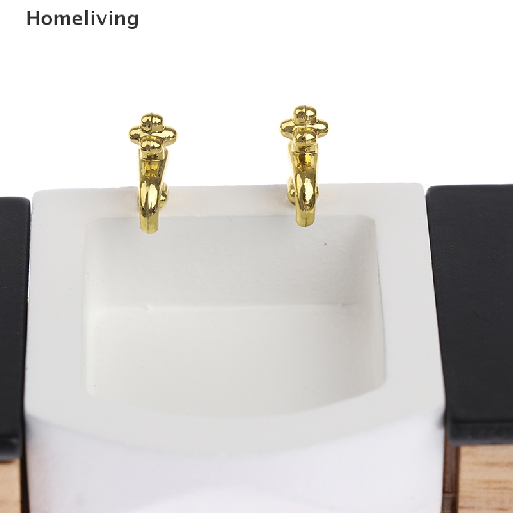 Mô Hình Tủ Chén / Bồn Rửa Bằng Gỗ Tỉ Lệ 1 / 12 Trang Trí Nhà Búp Bê