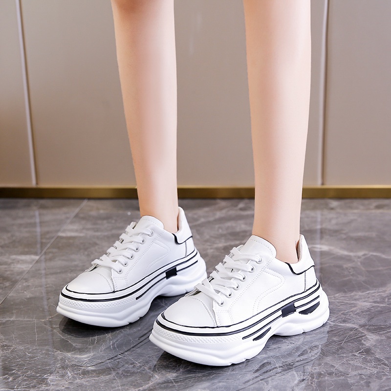 Giày Thể Thao Cột Dây Mũi Tròn Thời Trang Hàn Quốc Cho Nữ