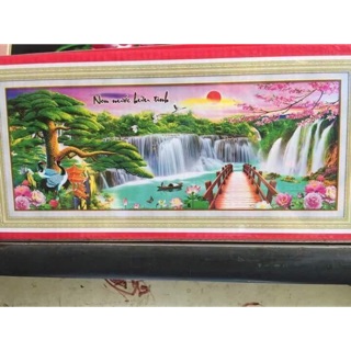 Tranh đính đá non nước hữu tình
