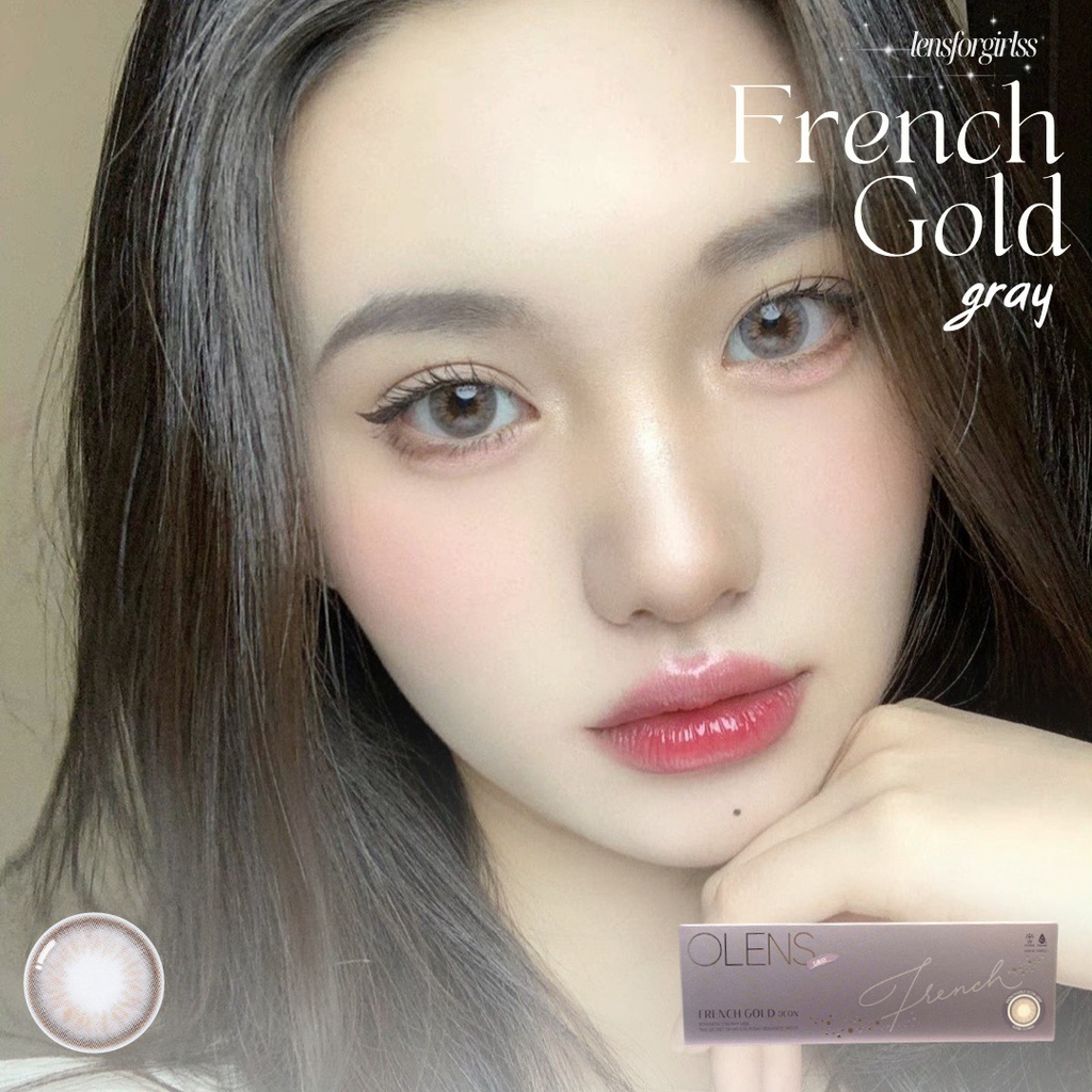 Kính áp tròng 1 NGÀY FRENCH GOLD GRAY chính hãng Olens | Lens cận 1 ngày