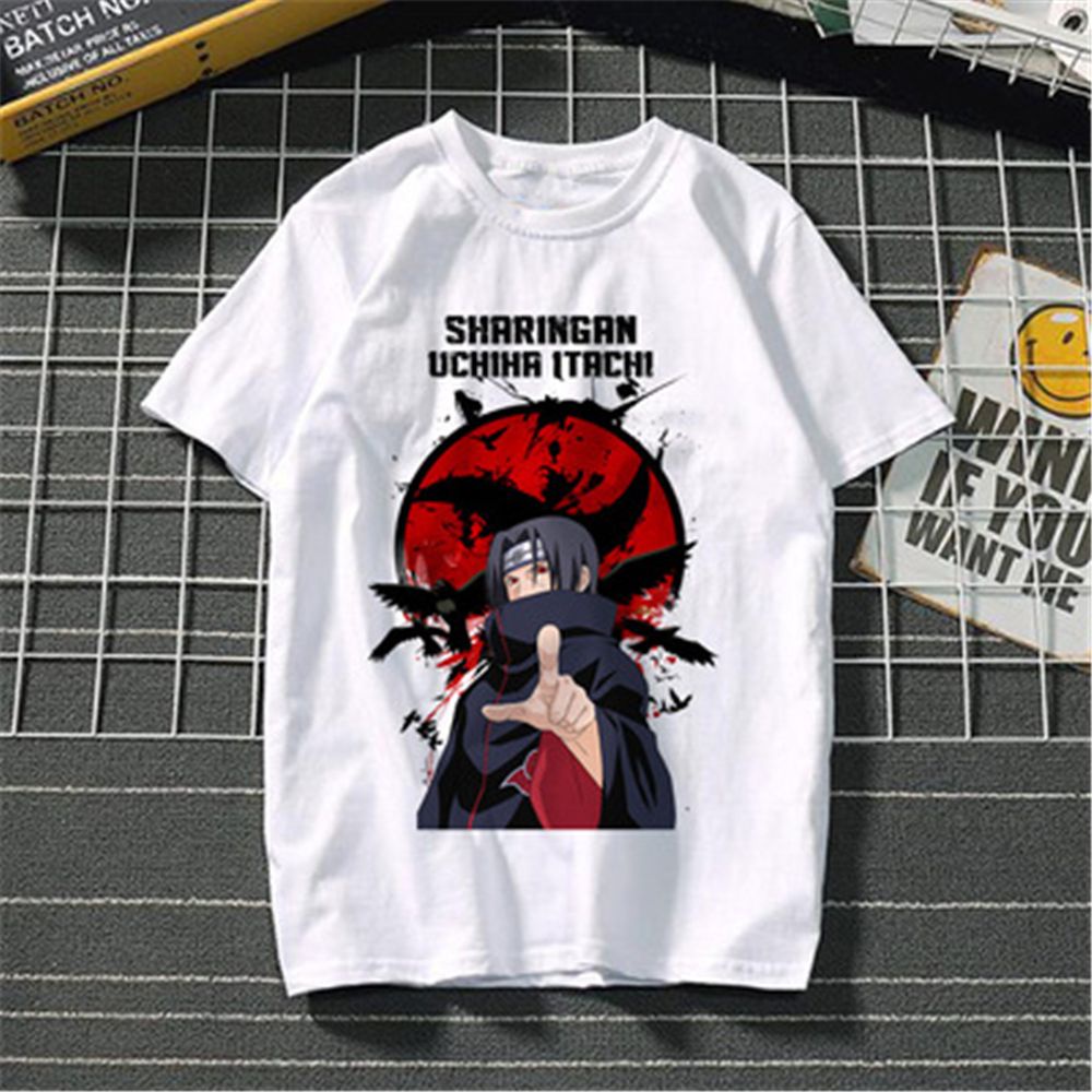 Áo thun tay ngắn cổ tròn in hình Naruto - Sasuke - Itachi - Kakashi anime manga thời trang cho nam và nữ
