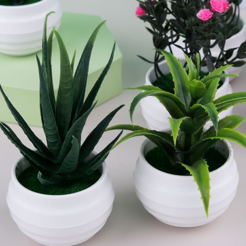 Chậu Cây Bonsai Giả Mini Màu Xanh Lá Dùng Trang Trí Nhà Cửa