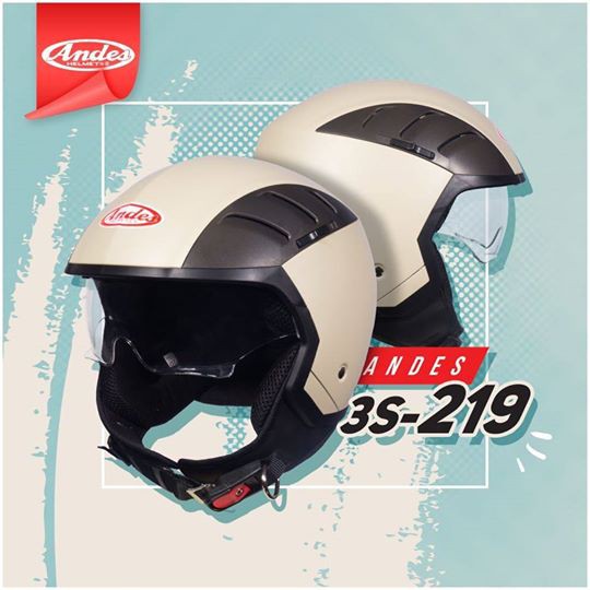 Mũ Bảo Hiểm Andes 3/4 Đầu Có Kính 3S219 cao cấp [GIÁ SỈ]