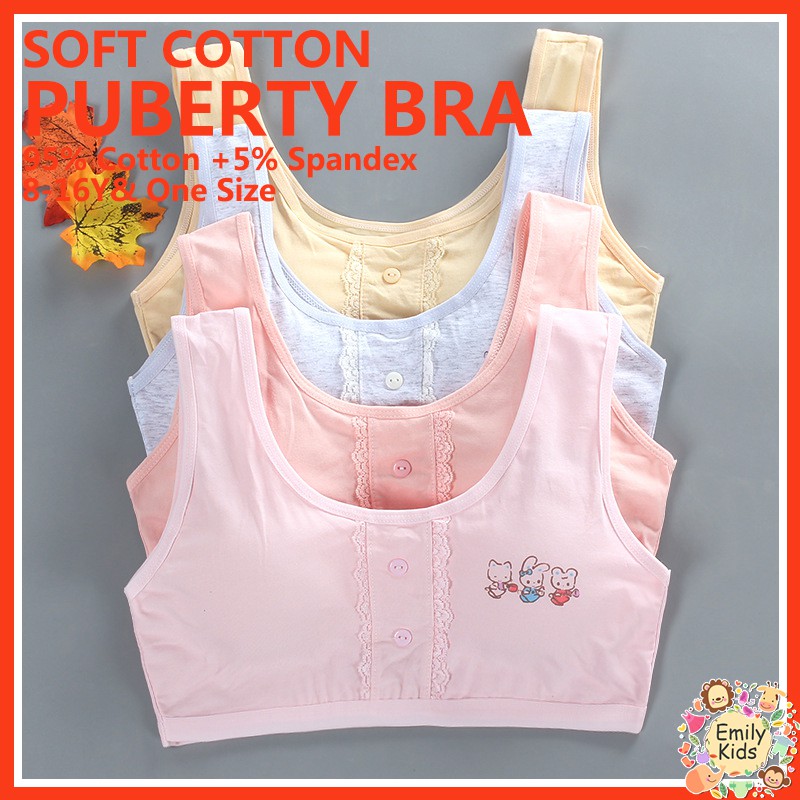 Áo Ngực Hai Dây Bằng Vải Cotton Thoáng Khí In Họa Tiết Thời Trang Cho Bé Gái B213 [8-16Y