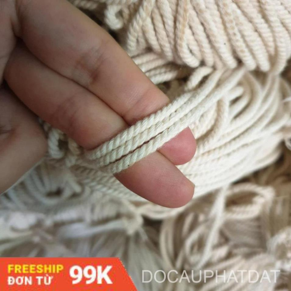 Dây thừng se macrame cotton màu ngà, màu kem đường kính 2mm, 3mm, 5mm, 7mm, 10mm