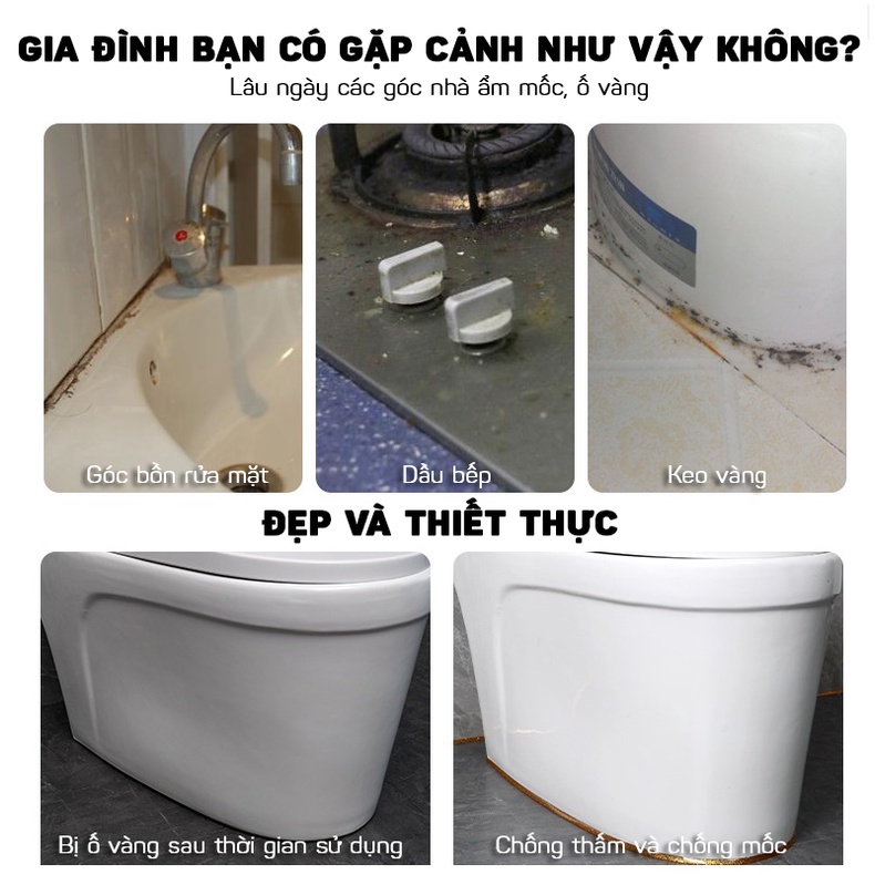 Cuộn Băng Keo Silicon Dán Viền Nhà Bếp, Bồn Cầu Chống Thấm Nước, Chống Mốc Dài 6m DOKEY99