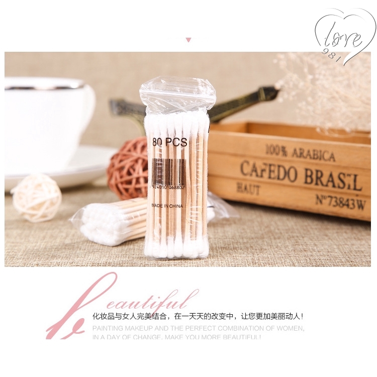 [Hàng mới về] Hộp 35 Tăm Bông Hai Đầu Kháng Khuẩn Dùng Một Lần Tiện Dụng