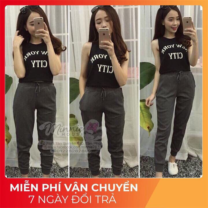 Quần jogger nam nữ thun nỉ đi tập thể thao, quần dài giữ nhiệt mặc thu đông