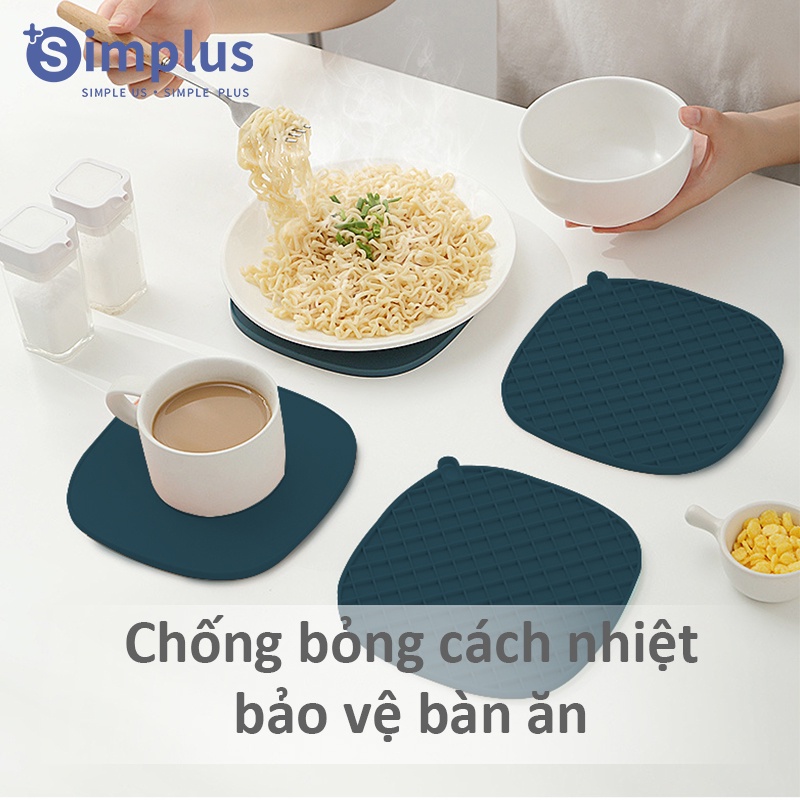 Simplus Miếng trải bàn silicone gia dụng tấm lót cách nhiệt chống bỏng  miếng lót bát lót nồi bếp bát