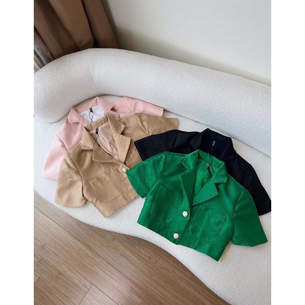 Áo crop jacket & quần short mini boxer
