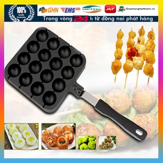 16 ô Khuôn làm bánh Bạch Tuộc Takoyaki Nhật chống dính bằng thép không gỉ