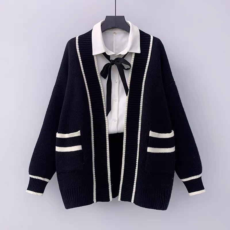[ÁO CHOÀNG] Cardigan Nữ Trơn Dáng Rộng, Áo Khoác Len Tay Dài Phong Cách Hàn Quốc