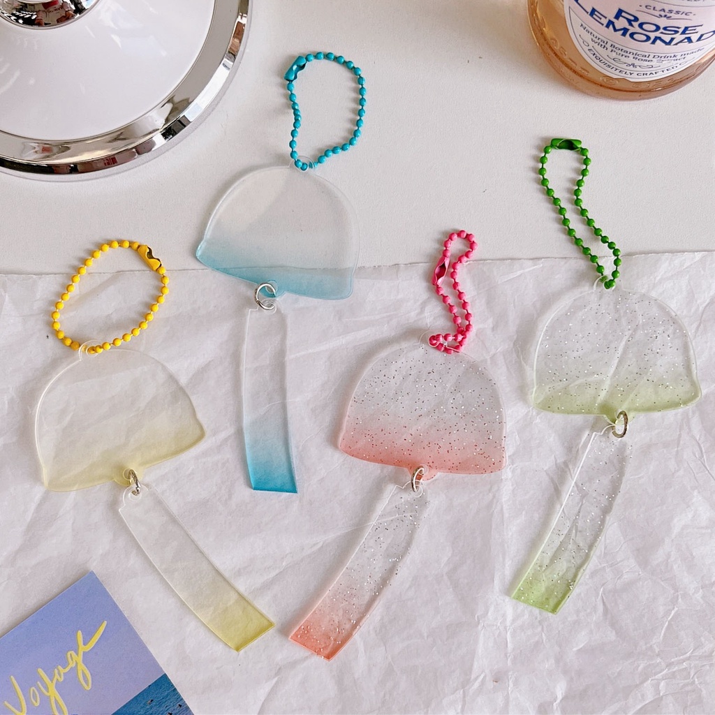 Móc Khóa DIY Dây Bi Chuông Gió Acrylic Furin Tự Trang Trí