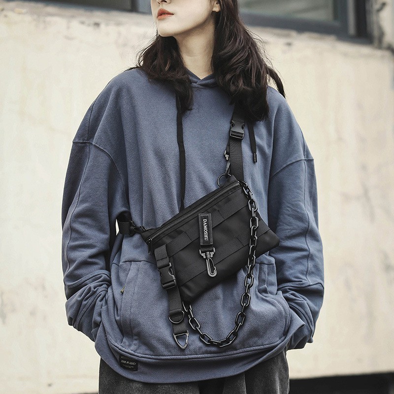 Túi đeo chéo mini bag nam, balo mini , Balo dây xích cá tính phong cách unisex Hàn Quốc - GIN SHOP