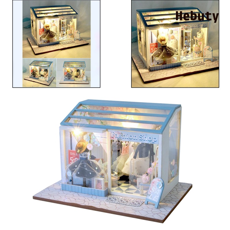 [Home & Living]3D DIY Wood Miniature Doll House Fashion Shop Furniture Gift beauty studio