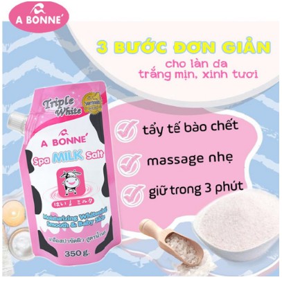 Muối tắm sữa bò tẩy tế bào chết A Bonne Spa Milk Salt Thái Lan 350gr